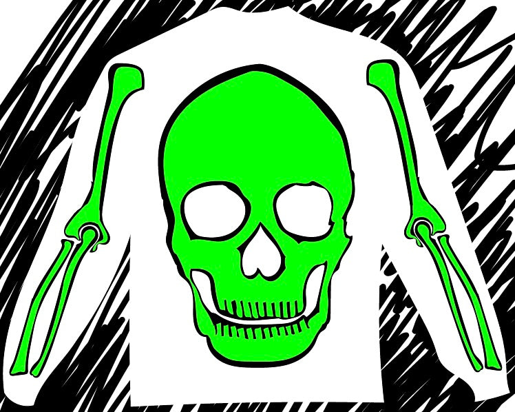 White LS Skeleton Tee