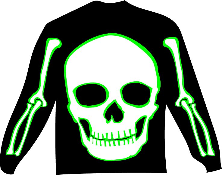 Black LS Skeleton Tee