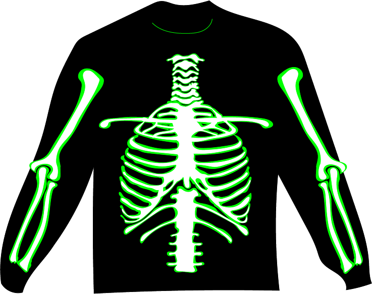 Black LS Skeleton Tee