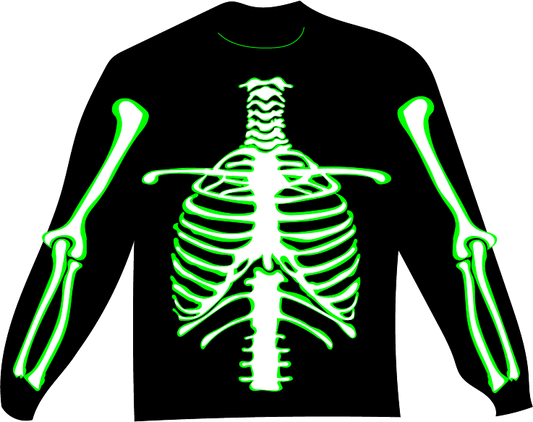 Black LS Skeleton Tee